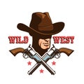 Western cowboy retro logo Royalty Free Stock Photo