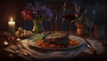 Western cuisine, home - style dinner, generative ai