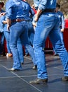 Western dancers dancing outdoors Royalty Free Stock Photo