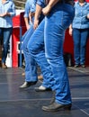 Western dancers dancing outdoors Royalty Free Stock Photo