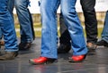 Western dancers dancing outdoors Royalty Free Stock Photo