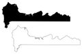 Western Division Subdivisions of the Gambia, Republic of The Gambia map vector illustration, scribble sketch West Coast Region