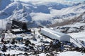 The western and eastern peaks of mount Elbrus. Caucasus mountains, Russia Royalty Free Stock Photo