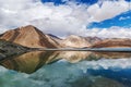 The western end of Pangong Tso Pangong Lake in Ladakh, India, bordering China