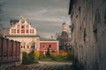 The Western facade of the refectory at Simonov Monastery, Moscow, Russia