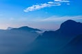 Western Ghat range of mountain view on sunrise from Top Station view point near Munnar, Kerala, South India