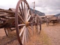 Western Ghost Town Wagon Wheels Royalty Free Stock Photo