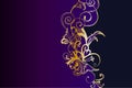 Western Golden And Purple Floral Background Template