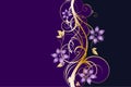 Western Golden And Purple Floral Background Template