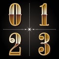 Western gradient alphabet letters vintage numbers vector 0,1,2,