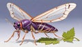 Western Grapeleaf Skeletonizer Moth purple isolated background Royalty Free Stock Photo