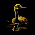 Western Grebe drawing small tattoos vector art design