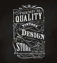 Western hand drawn frame antique label blackboard typography Royalty Free Stock Photo