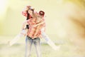 Western happy couple laughing and fooling around Royalty Free Stock Photo