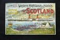 Old fashioned British Railways advertising for the Western Highlands and Islands, Scotland, 