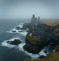 Western Iceland nature landscape, cliff Londrangar