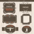 Western labels.Vector antique frames for design