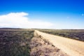 Western Landscape with Empty Road & Cloudy Sky Royalty Free Stock Photo