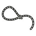 Western lasso icon outline vector. Rope knot Royalty Free Stock Photo