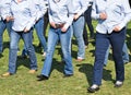 Western line dancers outdoor Royalty Free Stock Photo