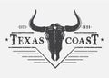 Western logo with bull skull Royalty Free Stock Photo