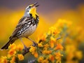 Ai Generated illustration Wildlife Concept of Western Meadowlark (sturnella neglecta) Royalty Free Stock Photo