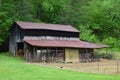 Western NC Mountain Barn and Garden Royalty Free Stock Photo