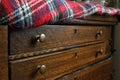 Western Old Furniture Wooden Drawers, Locks, Antiquity Countryside, Rural, Still life. Vintage and Ancient Desk and Home Objects Royalty Free Stock Photo