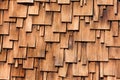 Western red cedar shingles unregular pattern Royalty Free Stock Photo