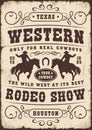 Western rodeo colorful vintage poster
