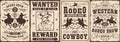 Western rodeo monochrome set flyers Royalty Free Stock Photo