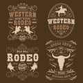 Western rodeo set stickers colorful Royalty Free Stock Photo