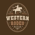 Western rodeo vintage flyer colorful Royalty Free Stock Photo