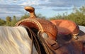 Western saddle Royalty Free Stock Photo