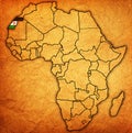 western sahara on actual map of africa Royalty Free Stock Photo