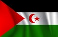 Western Sahara flag background with cloth texture.