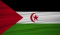 Western Sahara flag vector. Vector flag of Western Sahara blowig in the wind.