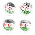 Western Sahara halftone flag set patriotic vector.