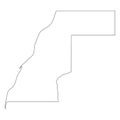 Western Sahara - solid black outline border map of country area. Simple flat vector illustration Royalty Free Stock Photo