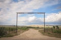 Western Scene Early Summer Landscape of Gate Entrance To A Colorado Ranch Royalty Free Stock Photo