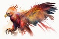 Phoenix watercolor predator animals wildlife, Watercolor Painting Artwork.