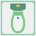 Western Seat Toilet Bowl Cross Stitch