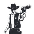 Western sheriff with gun