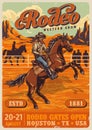 Western show vintage flyer colorful Royalty Free Stock Photo