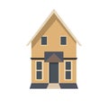 Western small house building illustration, modern flat home vector