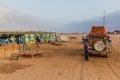 WESTERN SOMALILAND - APRIL 17, 2019: Road stop village in the desert of western Somalila