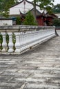 A western-style corridor with white columns and stairs Royalty Free Stock Photo