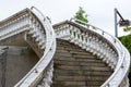 A western-style corridor with white columns and stairs Royalty Free Stock Photo