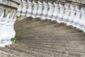 A western-style corridor with white columns and stairs Royalty Free Stock Photo