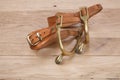 Western-style cowboy spurs with rowels